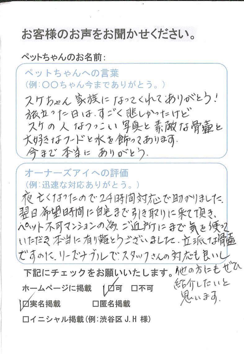 足立区 白砂ひとみ様 スケちゃん