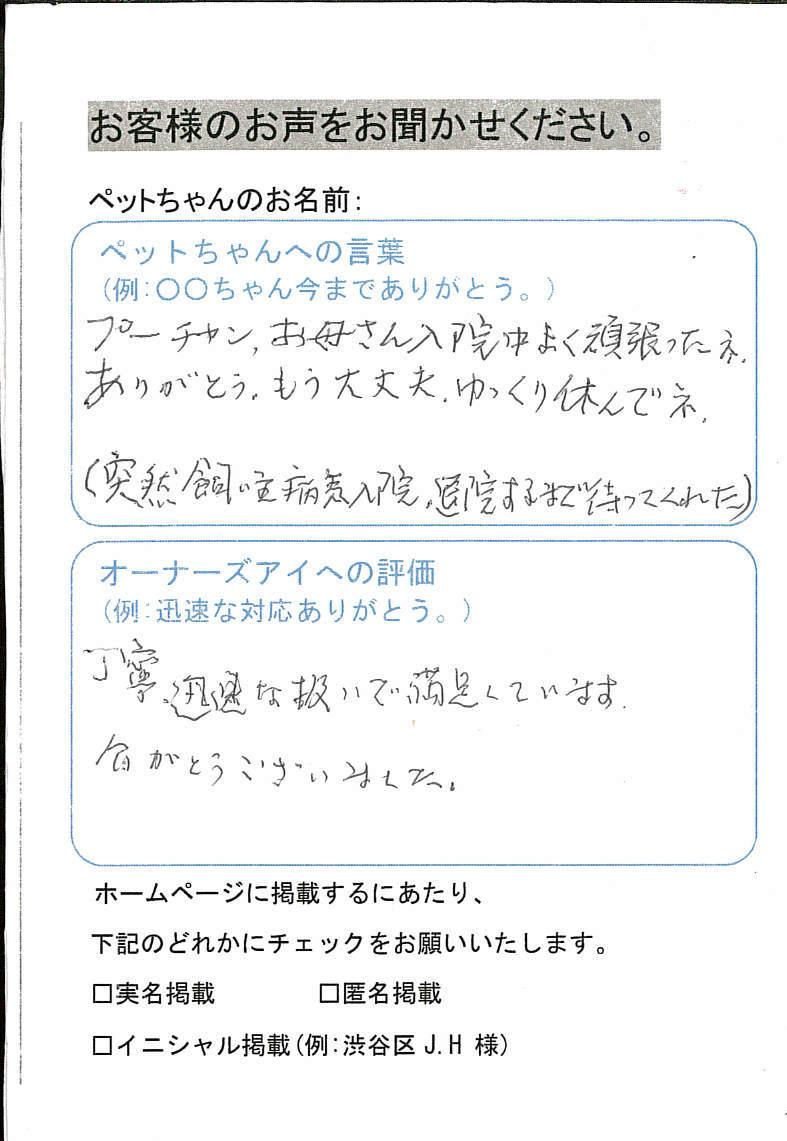 渋谷区 プーちゃん
